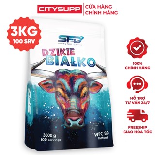 SFD Sữa Tăng Cơ Dzikie Bialko WPC 80 Instant Whey Protein Concentate (3kg) | CitySupp