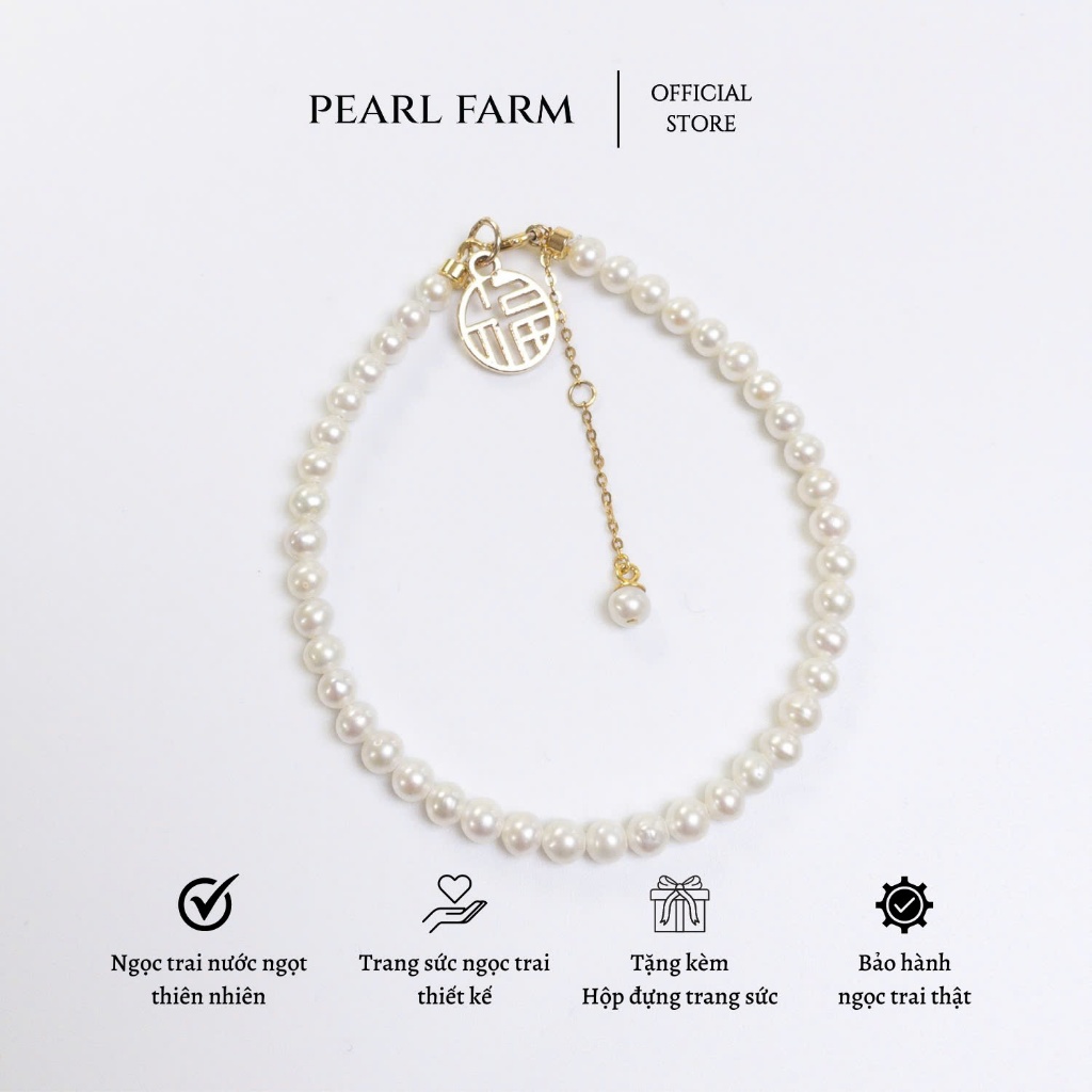 Vòng Tay Ngọc Trai Nhí Ngọc Trai Thật Dáng Gần Tròn 4mm Pearl Farm
