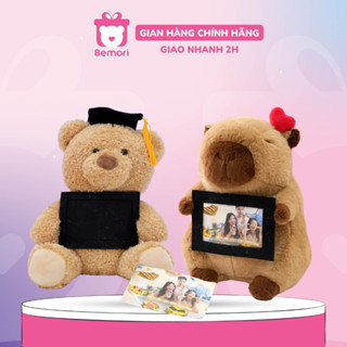 Gấu bông capybara khung ảnh Bemori thú nhồi bông gấu tốt nghiệp khung ảnh 30cm mềm mịn cao cấp