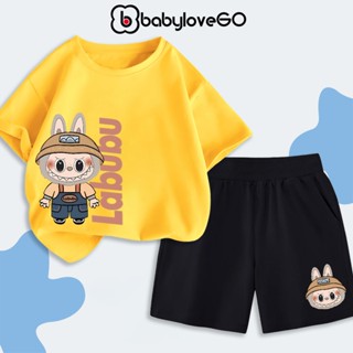 Đồ bộ cho bé BabyloveGO set đồ bé trai bé gái chất thun cotton mềm mại in hình Labubu cho bé BLB51-52