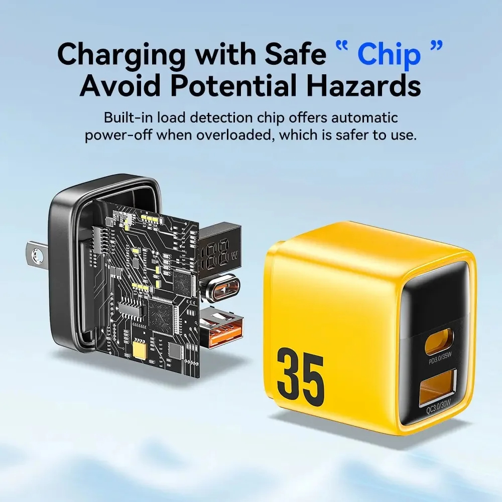 [24 giờ ship] Wekome Củ sạc nhanh GaN 35W 2 cổng USB Type-C PD3.0/QC3.0 Cho iphone SAMSUNG WP-U25 | BigBuy360 - bigbuy360.vn