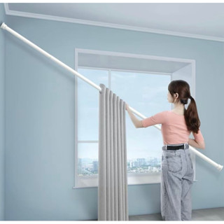 Thanh Treo Không Cần Khoan Đục Màu Trắng, treo rèm cửa, quần áo tiện lợi.