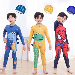 Đồ Bơi Trẻ Em Dài Tay Cho Bé , Vừa Và Lớn Đồ Bơi Kèm Mũ 3-12 Tuổi