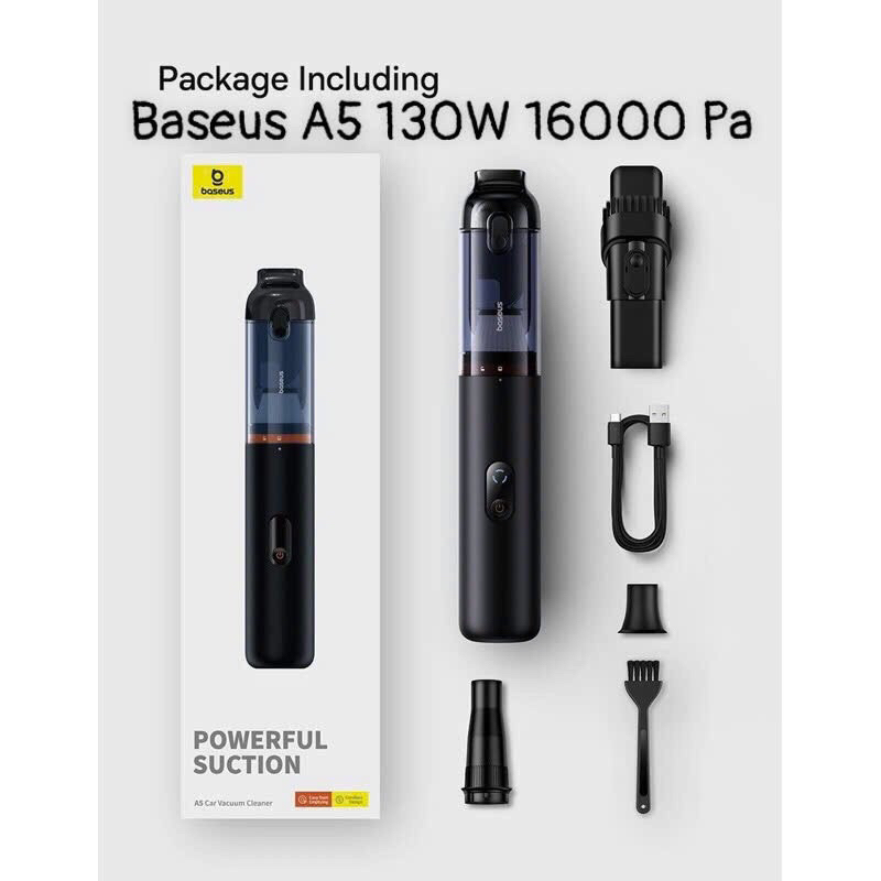 Máy hút bụi cầm tay Baseus A5 Car Cacuum Cleaner  công suất 130W 16000 PA pin 75000 mAh