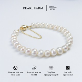  Lắc Tay Ngọc Trai Nước Ngọt Khóa Nam Châm Hợp Kim Chắc Chắn Pearl Farm 