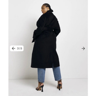 [virusplussize]áo dạ đen cổ bẻ river island bigsize