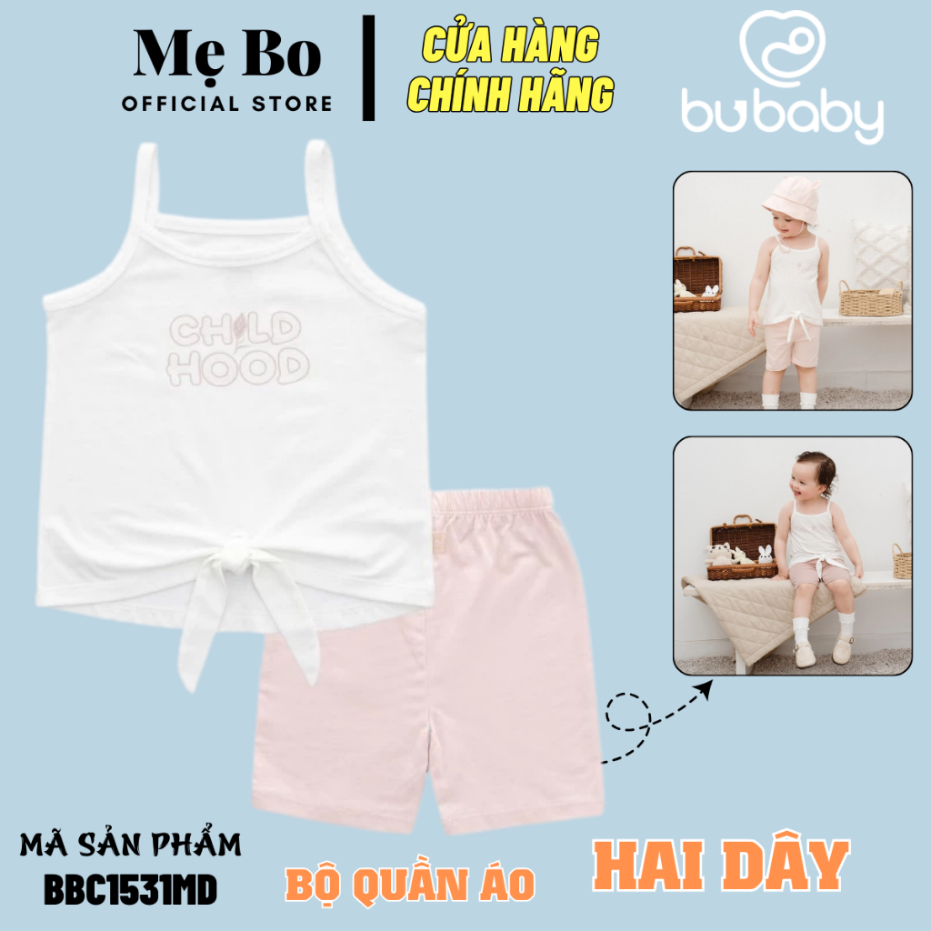 BU BABY - Bộ quần áo 2 dây bé gái Muda - Kyomi phong cách Hàn Quốc Bu Baby chính hãng