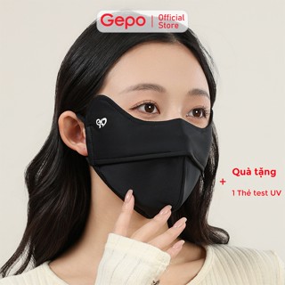 Khẩu trang vải 2 lớp ENAIDE chất liệu lụa băng chống nắng chống tia UV UPF 50+ tặng thẻ test UV