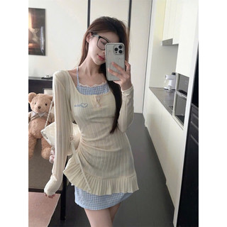 SÉT ĐẦM CỔ U RÚT DÂY MIX ĐẦM YẾM SỌC