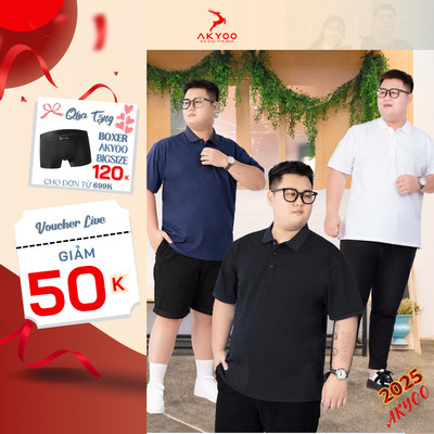 Áo Polo Nam Bigsize 80-140KG AKYOO Cao Cấp Cotton Co Giãn, Thâm Hút Mồ Hôi, Áo Polo Bigsize- PL DEN SP-PL THAN SP