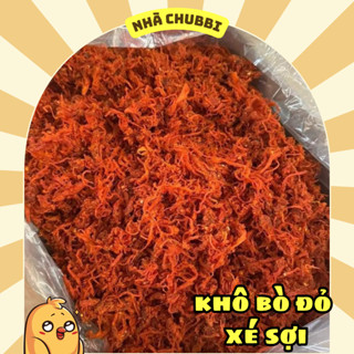 Khô Bò Đỏ Xé Sợi Thơm Dai Cay Nhẹ Đậm Vị - Khô Bò Sợi - Khô Bò Xé 500G - Đồ Ăn Vặt NHÀ CHUBBI
