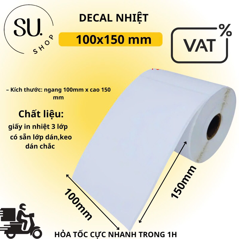 Giấy in nhiệt 100x150 - Giấy in tem A6 Cuộn 350 tem in mã vận đơn Shopee