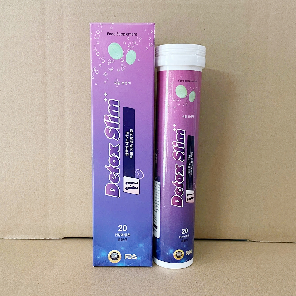 Sủi Detox Slim lựu đỏ lá sen giúp giảm béo, giảm cân, đẹp da - Tuýp 20 viên