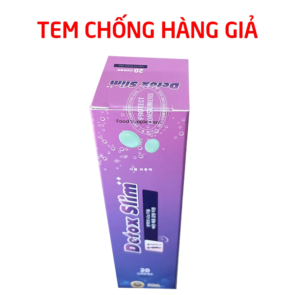 Sủi Detox Slim lựu đỏ lá sen giúp giảm béo, giảm cân, đẹp da - Tuýp 20 viên