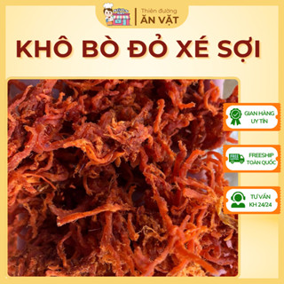 NGON CAY Khô Bò Đỏ Xé Sợi - Khô Bò Xé Cay 500G - Đồ Ăn Vặt Ngon Store - Khô Bò mềm