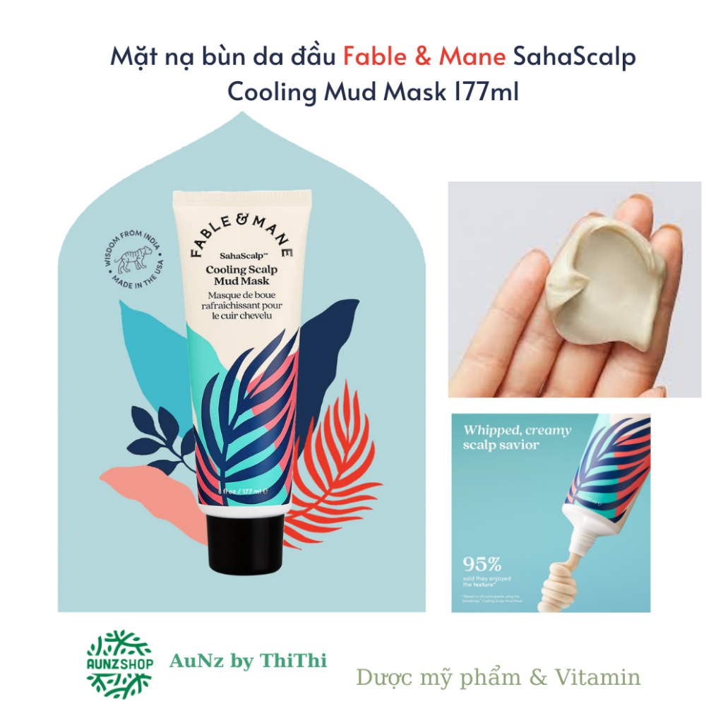 Mặt nạ bùn da đầu Fable & Mane SahaScalp Cooling Mud Mask 177ml