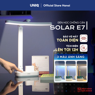 Đèn Học Chống Cận Để Bàn Tích Điện UNIQ SOLAR E7 Bảo Vệ Mắt Không Nhấp Nháy Cảm Ứng Quang Phổ Toàn Phần Cho Bé Đọc Sách,
