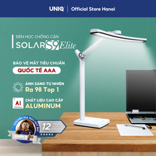 Đèn học để bàn chống cận thị cao cấp UNIQ Solar S9 Elite đèn led bàn làm việc đọc sách cho bé tích hợp đồng hồ podomoro