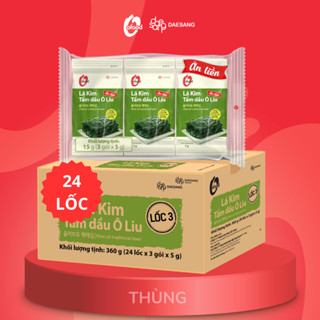 [Thùng 24 lốc] lá kim tẩm dầu Oliu lốc 3 O'Food