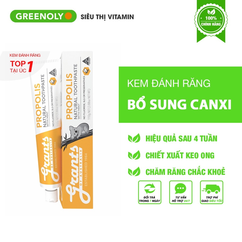 Kem Đánh Răng Grants Of Australia Hương Thành Phần Hữu Cơ An toàn - Đủ hương vị