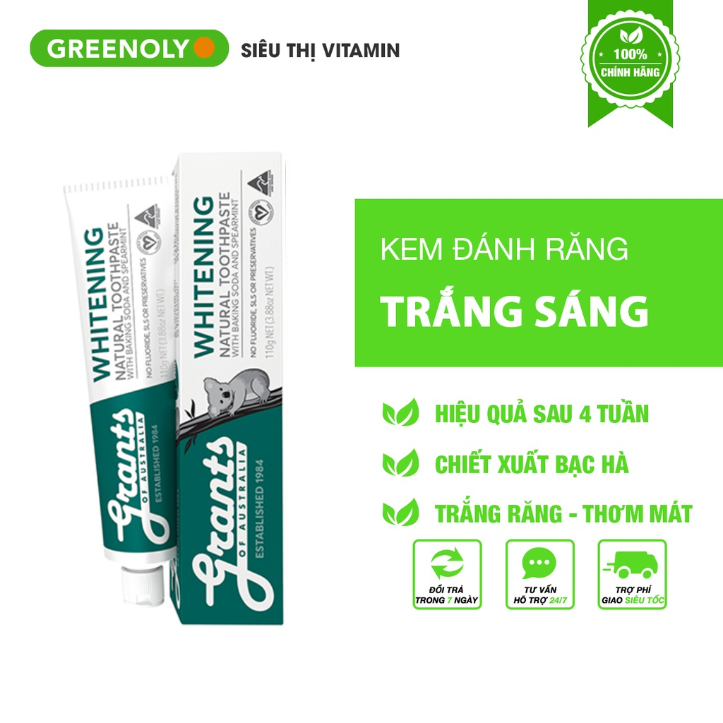 Kem Đánh Răng Grants Of Australia Hương Thành Phần Hữu Cơ An toàn - Đủ hương vị