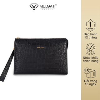 Ví Cầm Tay Clutch MULGATI Da Bò Dập Vân Cá Sấu Thiết Kế Sang Trọng Tinh Tế Cao Cấp - SAT109-21