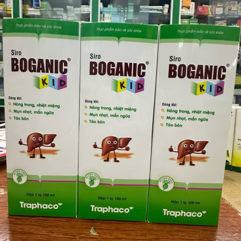 Siro Boganic Kid-Giảm triệu chứng rôm sảy,mụn nhọt,phát ban,nhiệt miệng,mẩn ngứa,mề đay,cải thiện tá