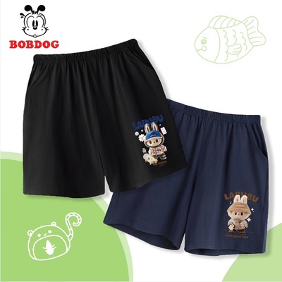 Quần đùi bé trai BOBDOG chất liệu cotton cạp chun co giãn in hình LABUBU mẫu mới cho bé