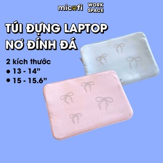 Túi Đựng Laptop Micofi Túi Đựng Ipad, Máy Tính, Phụ Kiện LapTop Cute, Bao Máy Tính Chống Sốc Hoạ Tiết Nơ Đính Đá