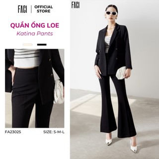Quần Nữ Ống Loe Công Sở FACI Katina Cạp Cao, Chất Liệu Visco Thái Tôn Dáng FQ23025