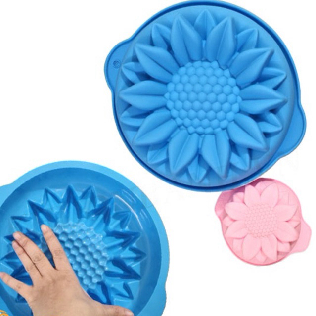Khuôn silicon hướng dương 24 cm và 11cm làm bánh rau câu bánh bông lan khuôn xôi