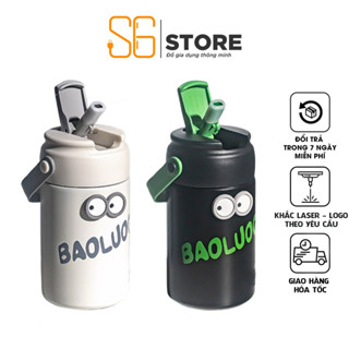 Bình Giữ Nhiệt S6 kute 550 - 750ml Cao Cấp Khắc Tên Icon Có Ống Hút Quai Xách Lọc Nước Trà