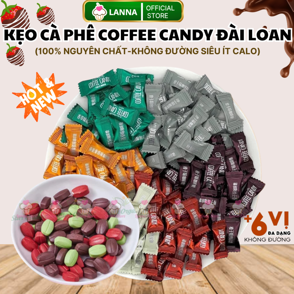 【FULL VỊ】Kẹo Cà Phê Không Đường Coffee Candy Pamiriter Ăn Kiêng Đài Loan Ngon Đậm Vị Cafe Giảm Cân Hộp/Túi 70g