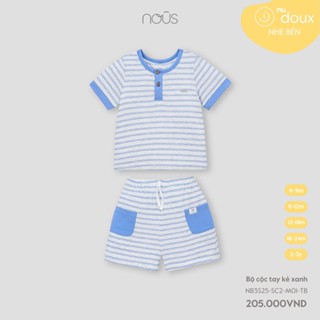 Nous Baby Bộ quần áo cộc tay chui đầu cho bé trai bé gái phối nhiều màu sắc 6 tháng-3 tuổi BST T3