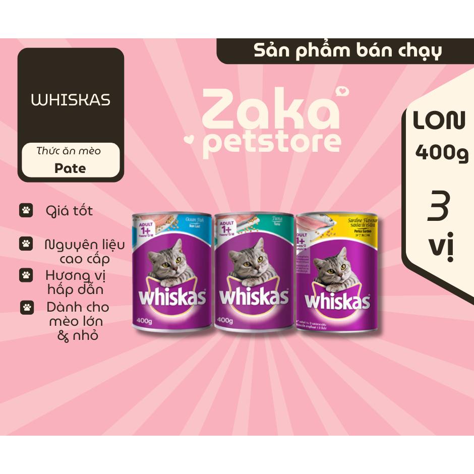 Pate Whiskas Cho Mèo Lon 400g