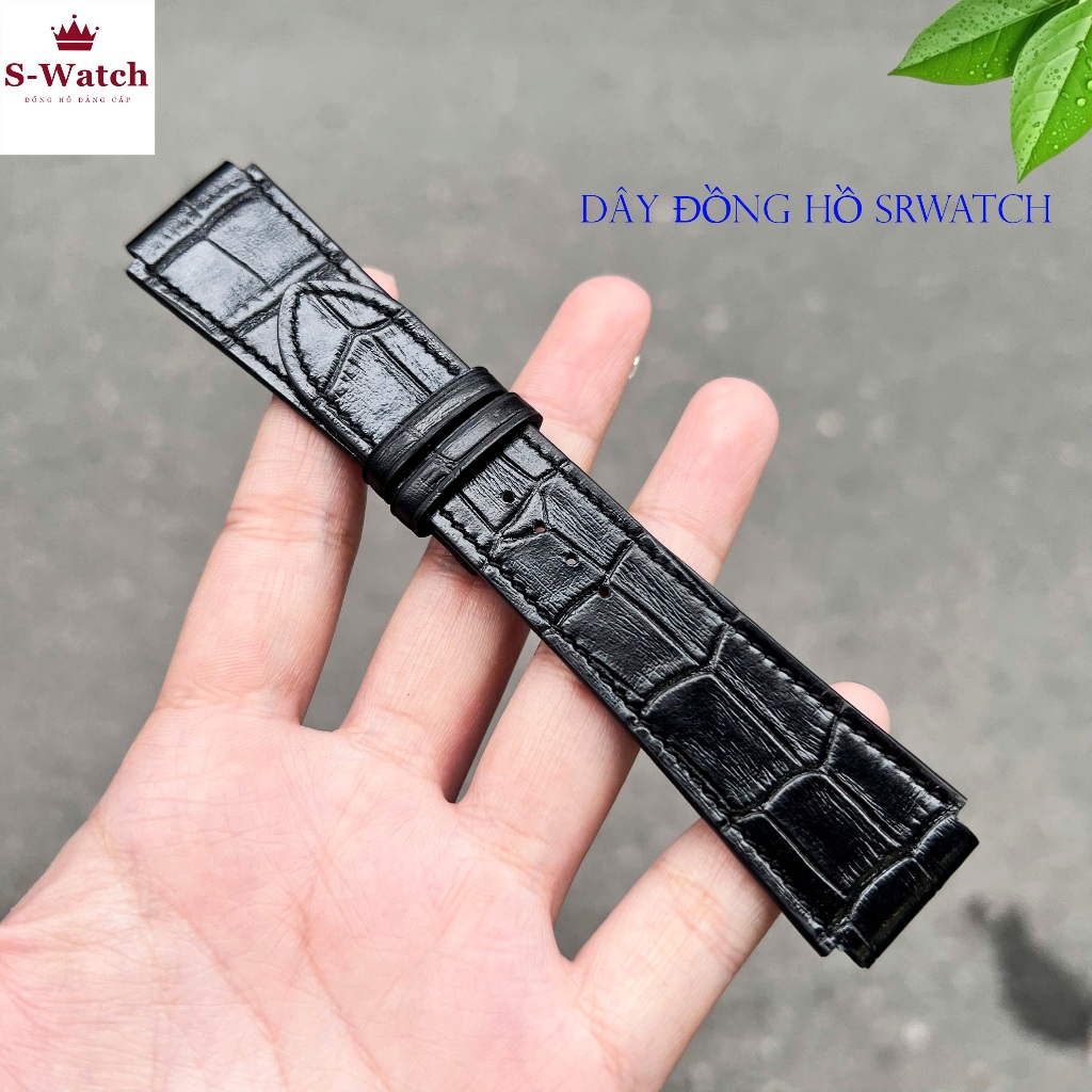 Dây đồng hồ thay thế SR Watch da cá sấu màu đen ,nâu Dây đồng hồ cao cấp size SG99991 (20-25-20mm),S