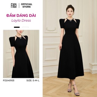 Đầm Nữ 𝐅𝐀𝐂𝐈 Dáng Dài Váy Công Sở Vải Chéo Ý Cao Cấp Dáng A Xoè Đi Chơi Đi Tiệc Sang Chảnh FD240103