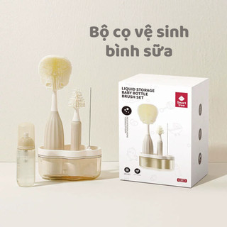 Bộ cọ vệ sinh bình sữa silicone 3in1 có thể tháo rời tiện dụng dùng cho mọi loại bình