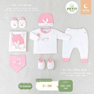 Set sơ sinh Moon chất petit mềm cho bé sơ sinh