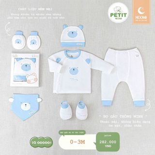Set sơ sinh Moon chất petit mềm cho bé sơ sinh