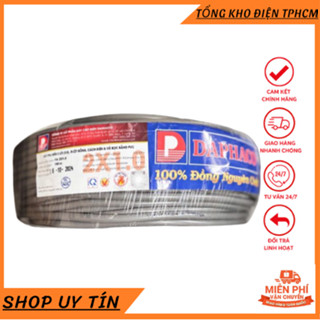Dây điện Đôi 2 Lớp Vỏ 2x1.0/2x1.5/2x2.5/2x4.0  Daphaco - 100m dây pha tròn xám 2 lớp vỏ bọc PVC