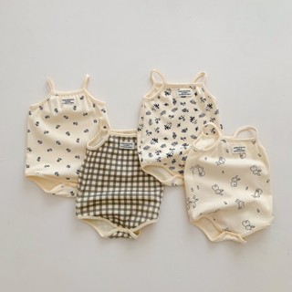 Body 2 dây cho bé trai bé gái Body chip hai dây dễ thương Bodysuit Áo liền liền quần mùa hè SLH243