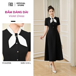 Đầm Nữ 𝐅𝐀𝐂𝐈 Dáng Dài Violet Dress, Váy Công Sở Chất Liệu Visco Thái Cao Cấp Dáng A Xoè FC240106