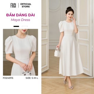 Đầm Nữ 𝐅𝐀𝐂𝐈 Maya Dress Dáng Dài Chất Chéo Ý Cao Cấp Dáng A Xòe Điệu Đà Sang Trọng FD240115