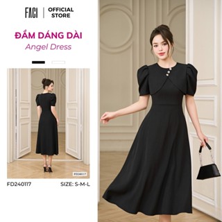 Đầm Nữ FACI Dáng Dài Angel Dress, Váy Công Sở Chất Chéo Tuyết Cao Cấp Dáng A Xòe Tay Bồng Sang Trọng Quý Phái FD240117