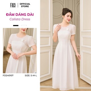 Đầm Nữ 𝐅𝐀𝐂𝐈 Calista Dress Dáng Dài Chất Tơ Ý Cao Cấp Dáng A Xòe Điệu Đà FD240107
