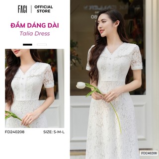 Đầm Nữ 𝐅𝐀𝐂𝐈 Talia Dress Dáng Dài Váy Công Sở Chất Ren Thêu Cao Cấp Dáng A Xòe Thanh Lịch Tôn Dáng FD240208