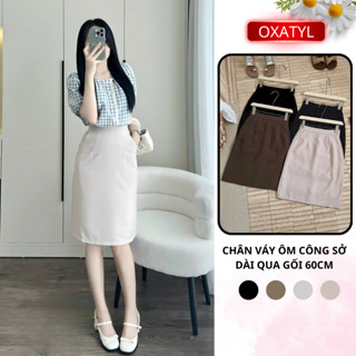 Chân Váy Bút chì dáng xuông ngắn qua gối dài 60cm OXATYL V761