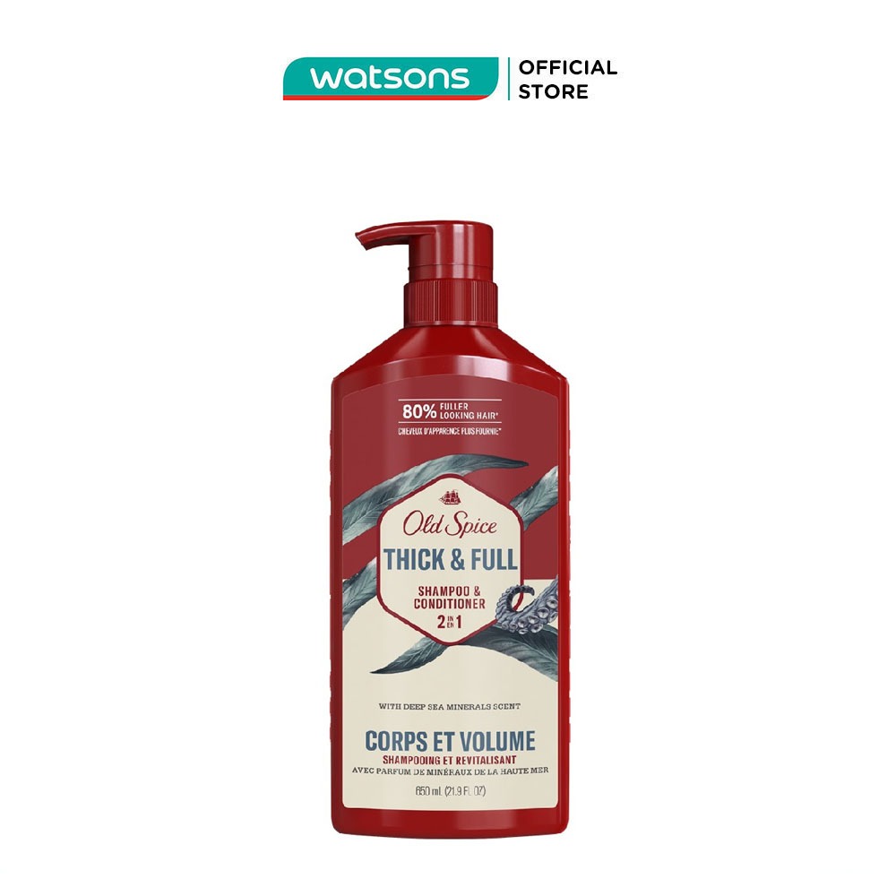 Dầu Gội & Xả Cho Nam Old Spice Thick & Full 2n1 Shampoo & Conditioner 650ml