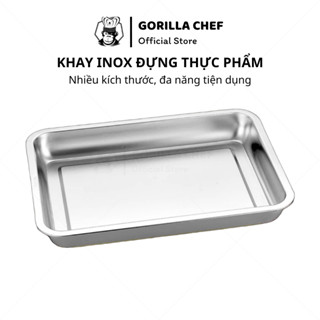 Khay inox đựng thực phẩm sâu 2cm - 4.8cm Gorilla Chef khay nhà bếp bằng inox độ dày 1mm